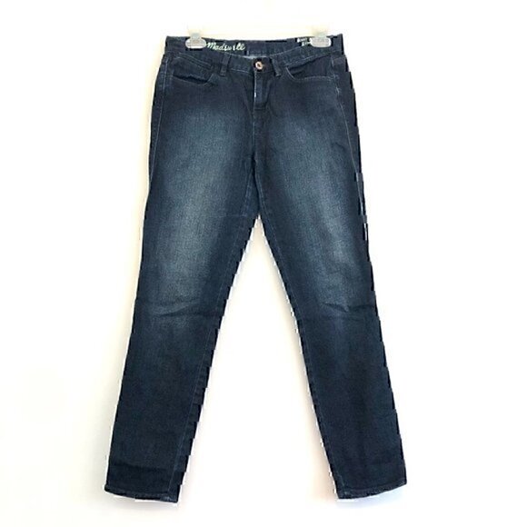 MADEWELL Skinny Skinny Ankle Jeans Dark Wash Mid Rise Waist Cropped Crop 27 W27 - Picture 2 of 12